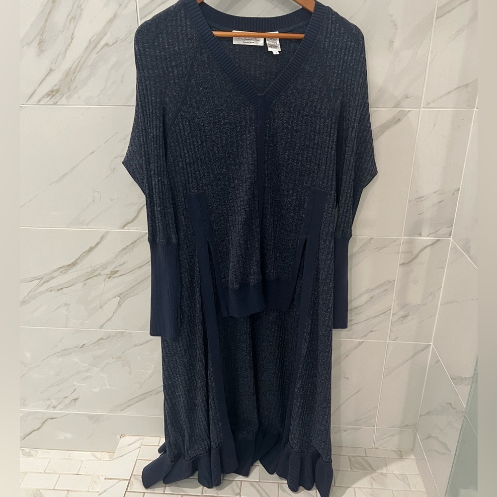 Byron Lars beauty mark high low knit duster top sweater